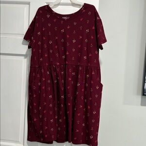 Cat & Jack Maroon Floral Dress